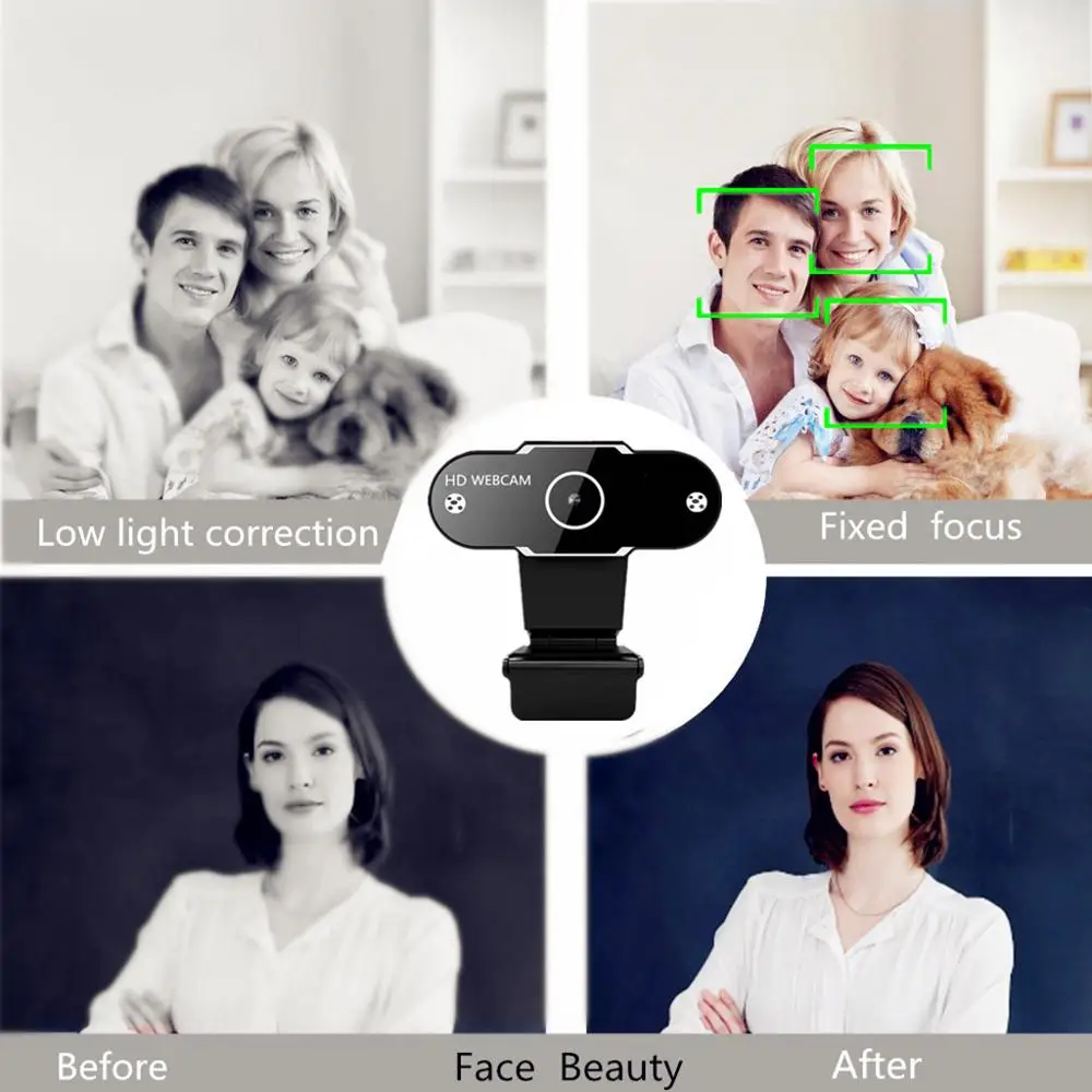 

1080P 1944P 720P 480P HD Webcam with Mic Rotatable PC Desktop Web Camera Cam Auto Focus For PC Online Learning Video Call