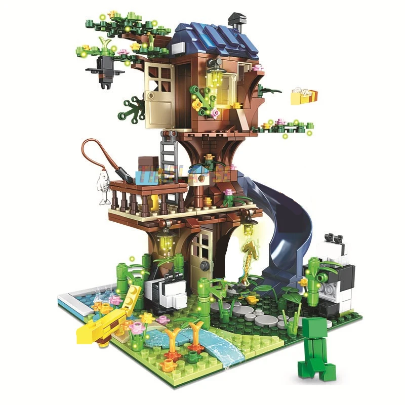 Современные строительные блоки MyWorld Treehouse классические модели наборы кирпичей