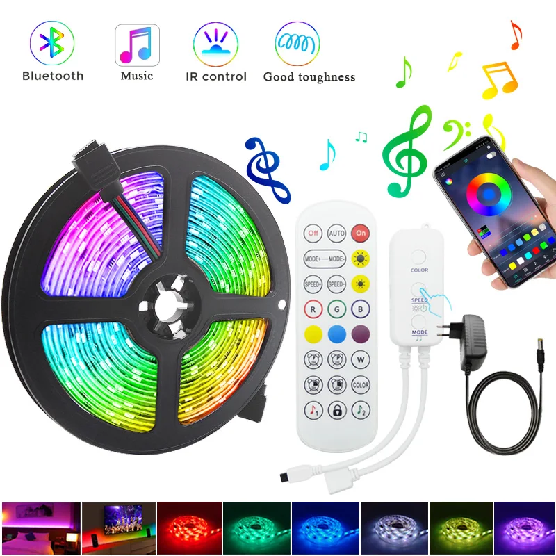 

Bluetooth Music 5M 10M 15M LED Strip Light 5050 SMD 2835 Flexible Ribbon luces led light strip tira fita led rgb led decoration