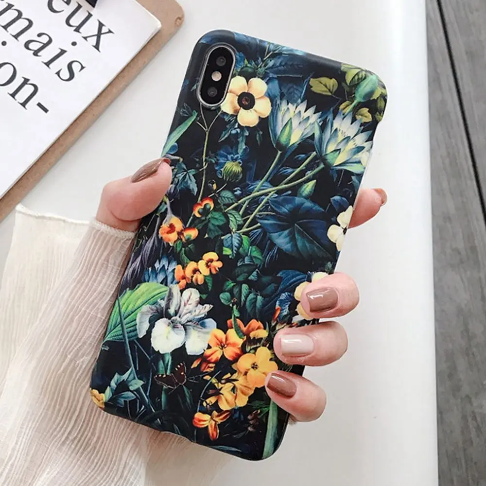 KISSCASE чехол на айфон 7 6 s 8 Роскошные винтажные цветочные чехлы для iPhone XS Max XR X 6S Plus