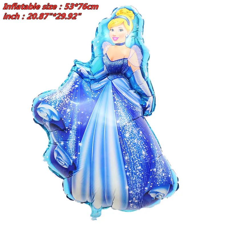 

50pcs Large Belle Elsa Anna Sleeping Beauty Snow White Princess Foil Balloons Baby Birthday Party Decoration Kids Helium Balloon