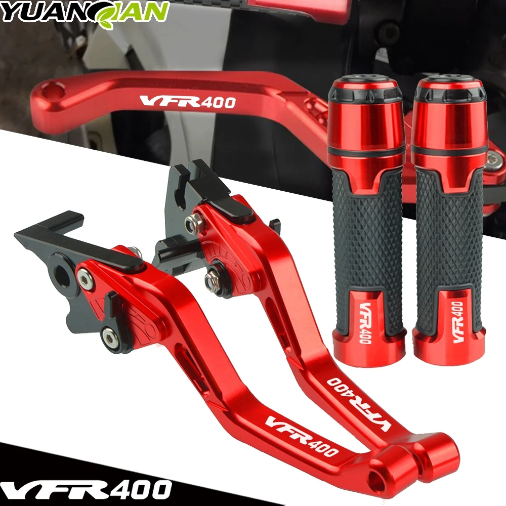 

With "VFR 400 " Logo VFR 400 Motorcycle Adjustable Brake Clutch Lever Handle Hand Grips For Honda VFR400 VFR 400 1989-1992 1990
