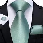 Мужской галстук синий зеленый Новинка свадебный галстук для мужчин Запонки Hanky Шелковый мужской комплект галстука для вечерние деловой модный дизайнерский галстук