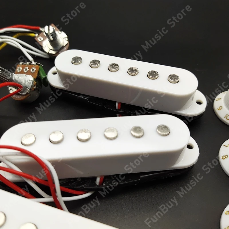 elektrische gitarre pickup kabelbaum prewired 5 weg schalter 2t1v sss pickup für st elektrische gitarre schwarz weiß free global shipping