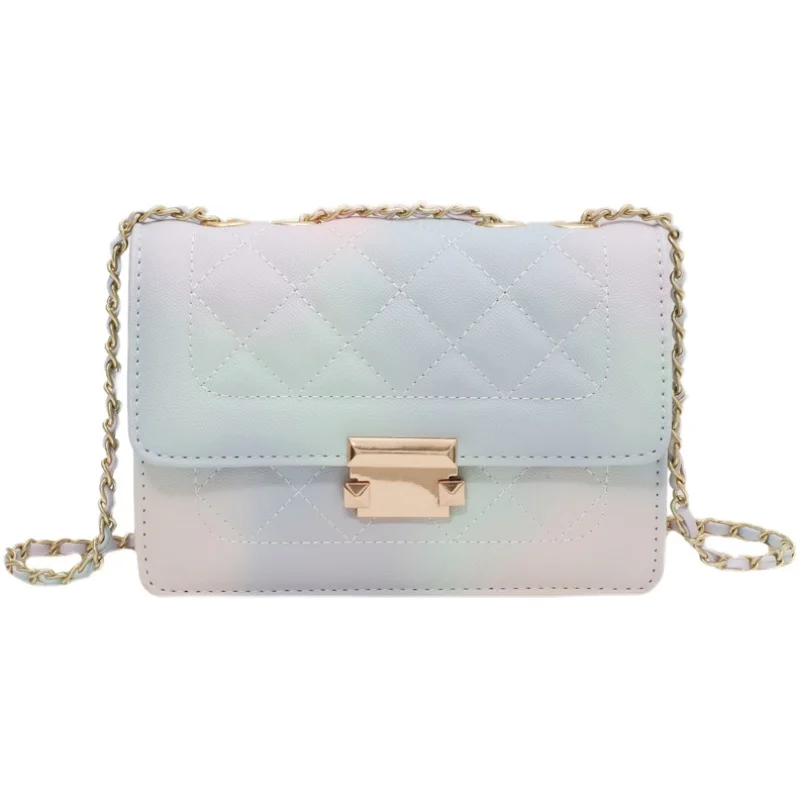 

Quilted Simple Pu Leather Flap Crossbody Bag Fashion 2021 Spring Shoulder Chain Purses Handbags Luxury Designer
