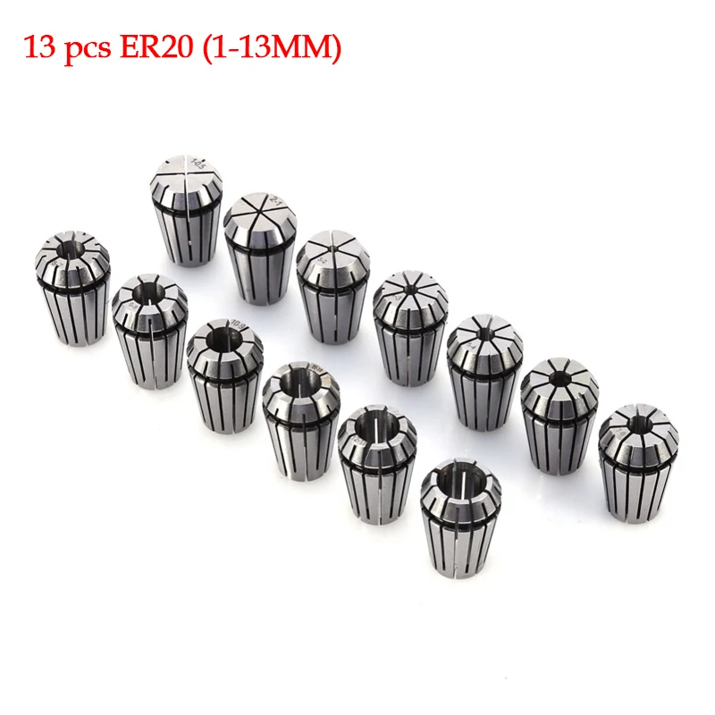 

13 шт./компл. ER20 точность 0,02 мм набор пружинных цанг для фрезерного станка с ЧПУ гравировальный станок