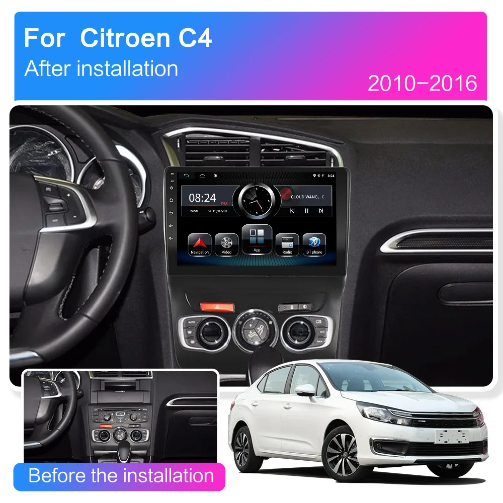 2 Гб ОЗУ 10 дюймов Android 8 1 для Citroen C4 2013 2014 2016 2015 автомобильный DVD мультимедийный