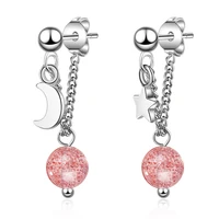 long earrings womens earrings simple earrings korean personality star moon earrings strawberry crystal new 100 piece jewelry