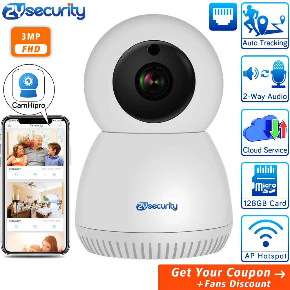 1536P FHD WiFi беспроводная домашняя ip-камера для безопасности, автоматическое слежение, CCTV камера наблюдения, ИК ночное видение, мини PTZ камера CamHi