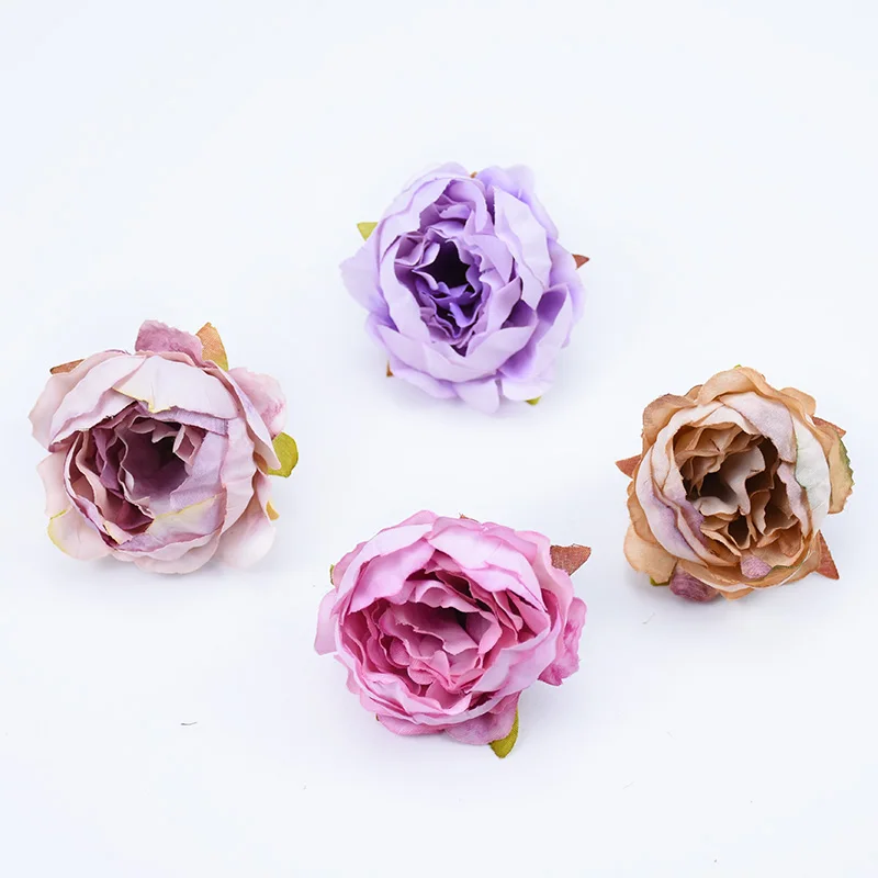 

50pieces Silk peony artificial flowers wedding home decoration accessories Handmade floristics diy gifts bridal brooch Christmas