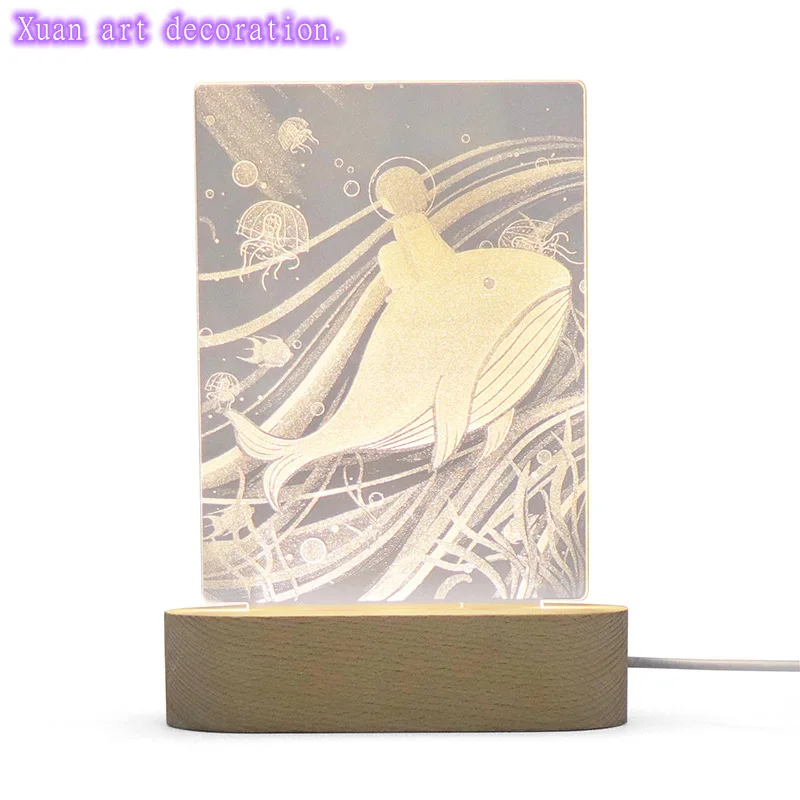 

[In stock] 3D Nightlight USB decoration small gift whale table lamp decorations for home