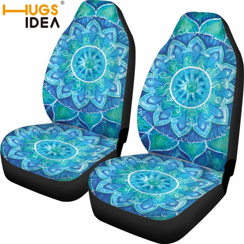 

Mandala Printed Car Seat Covers 2Pcs Auto Cushion Covers Fit Most Car Full Year Use Washable Breathable Anti-Slip Seat Protector