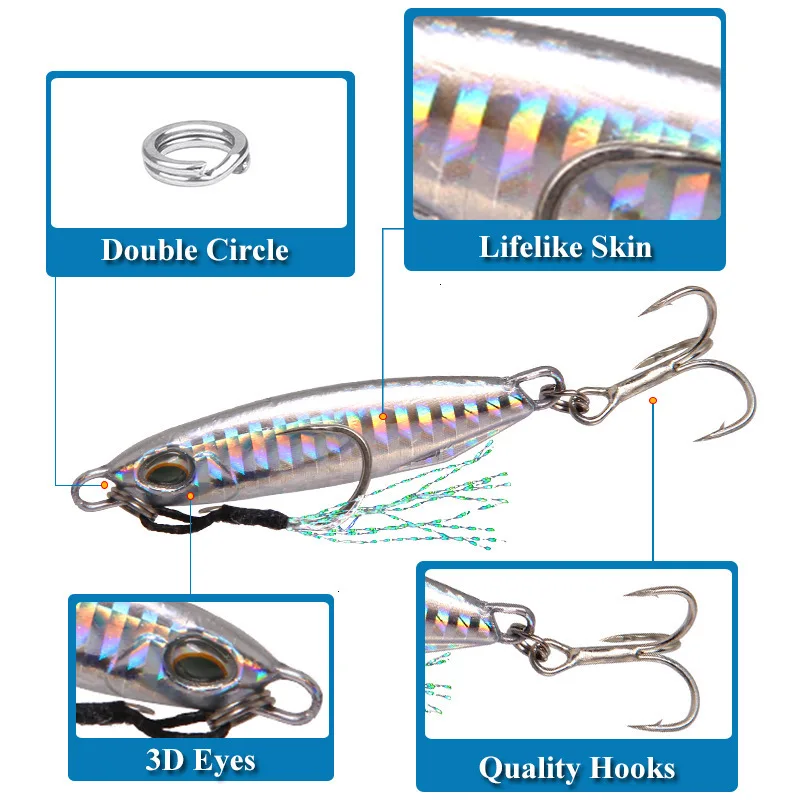 Jig Fishing Lures 2022 Bass Fishing Bait Weights 16-32g Fish Metal Jigs Saltwater Lures Long Shot Isca Artificial Jigging Lure