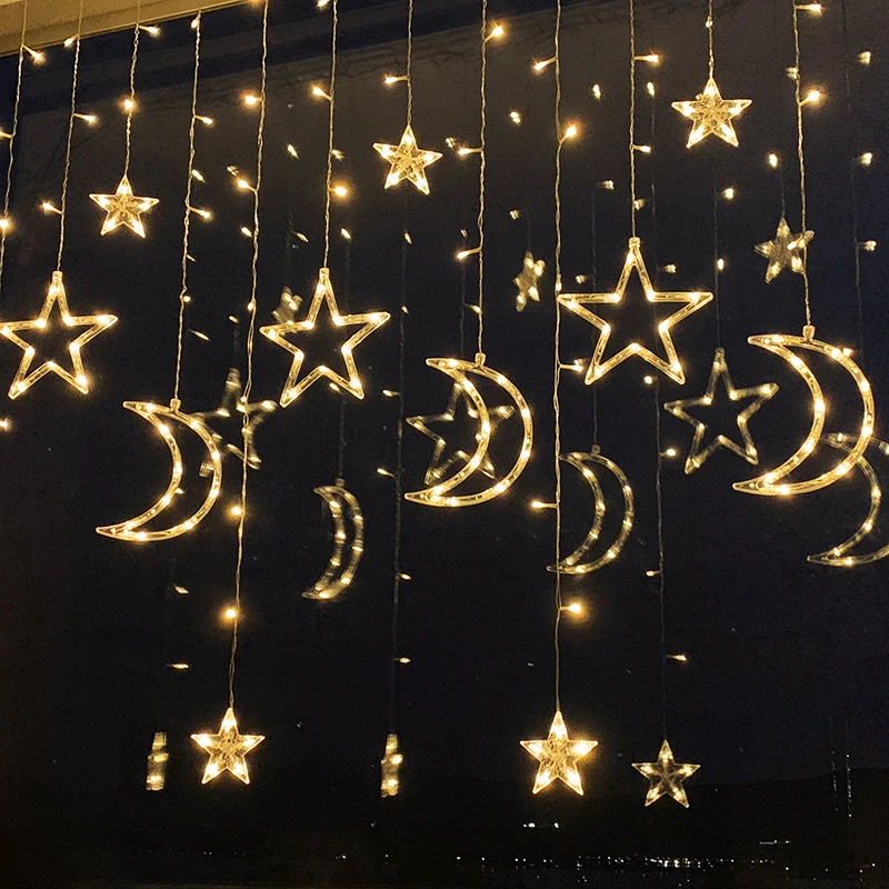 Гирлянда-занавеска со звездами 2 5 м | Дом и сад