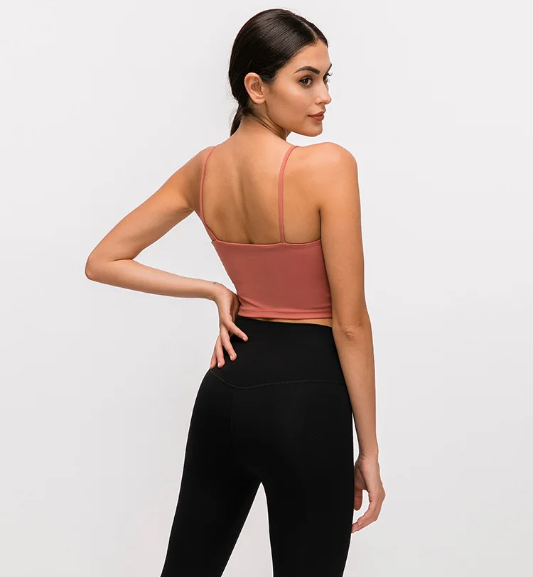 Imlario Классическая майка для занятий йогой Bralet, мягкая, облегающая, Спортзал Бодибилдинг, укороченный топ, пуш-ап, нейлон, однотонные тренировочные утягивающие майки