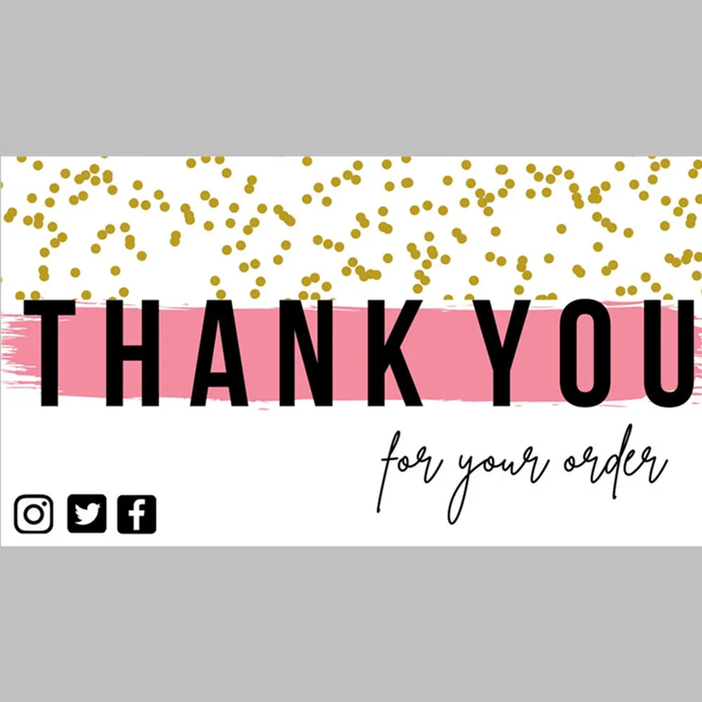 Персонализированная розовая блестящая благодарственная открытка деловая