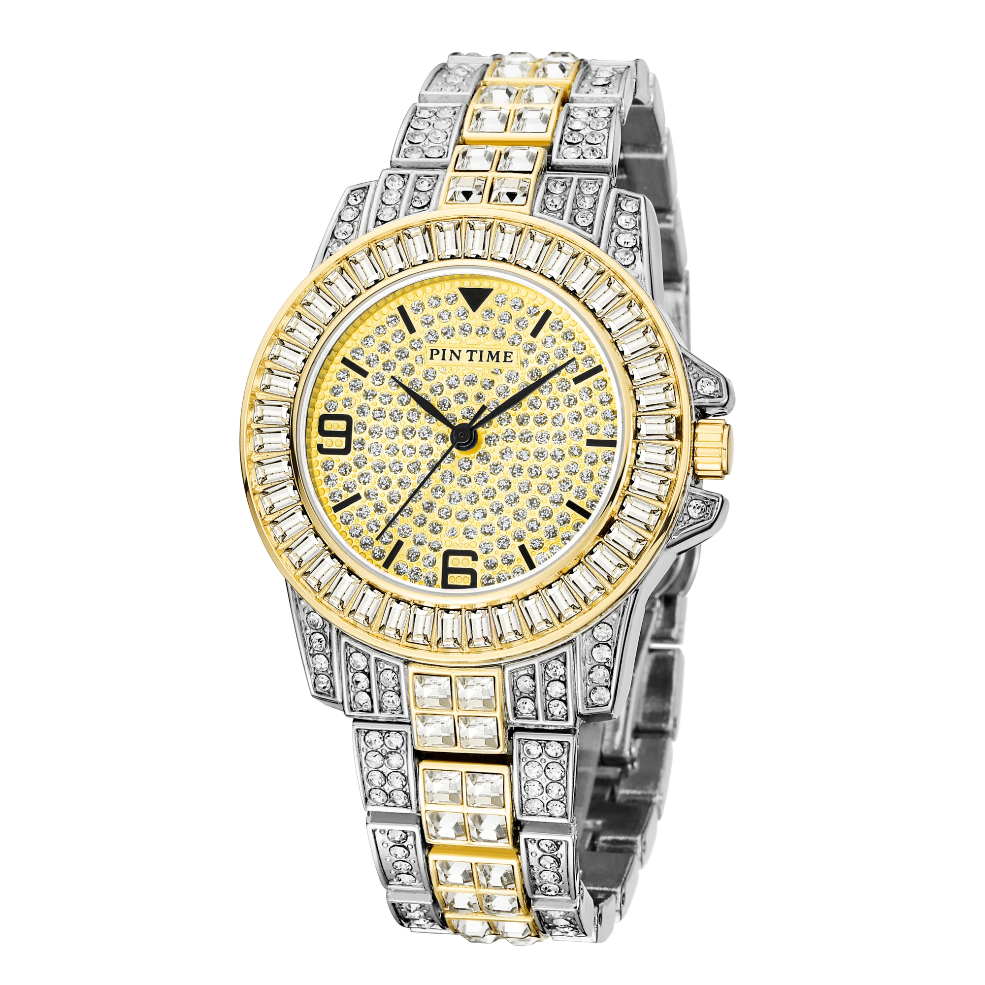 

Gold Diamond Iced Out Watch Men Steel Hip Hop Mens Watches Top Brand Luxury Male Quartz Clock Reloj Hombre Montre Homme Relogio