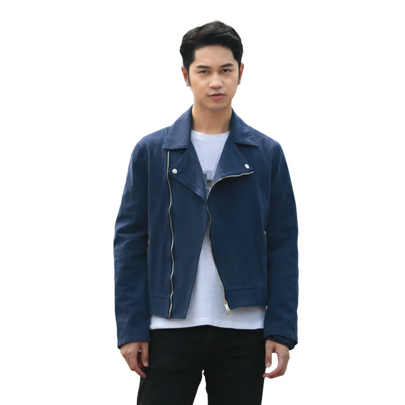 

High Quality Classic Black Biker Jacket Men Autumn Korean Cotton Short Boys Jacket Motorcycle Streetwear Plus Size Male Coat XL