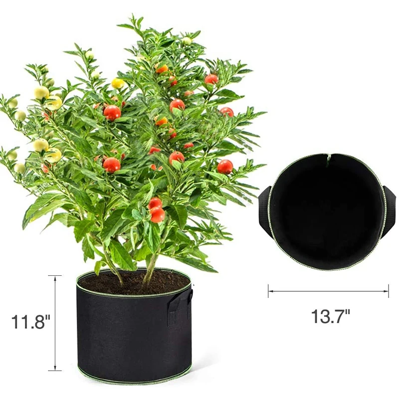 

10-Pack 7 Gallon Grow Bags Fabric Pots Thickened Nonwoven Fabric Pots Plant Grow Bags with Handles