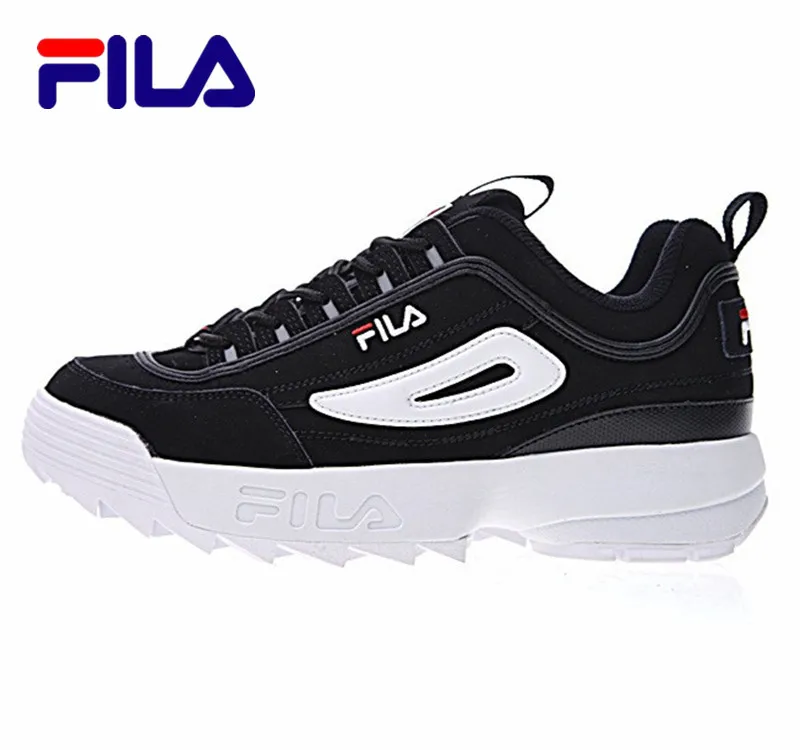 Женские кроссовки для бега Fila Disruptor II 2 черные белые серые леггинсы ремонта ног