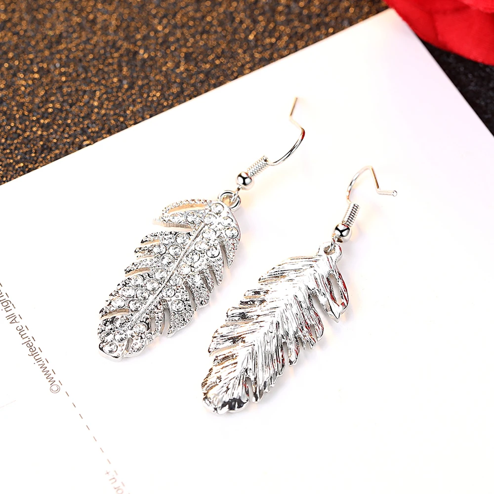 Женский ювелирный набор трендовые листья стразы подвески длинный свитер цепочка