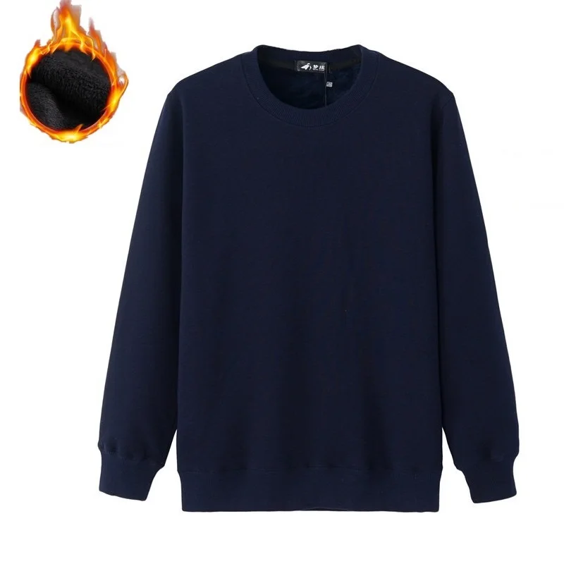 Осенняя и зимняя Новинка мужские свитера с круглым вырезом плотная однотонная