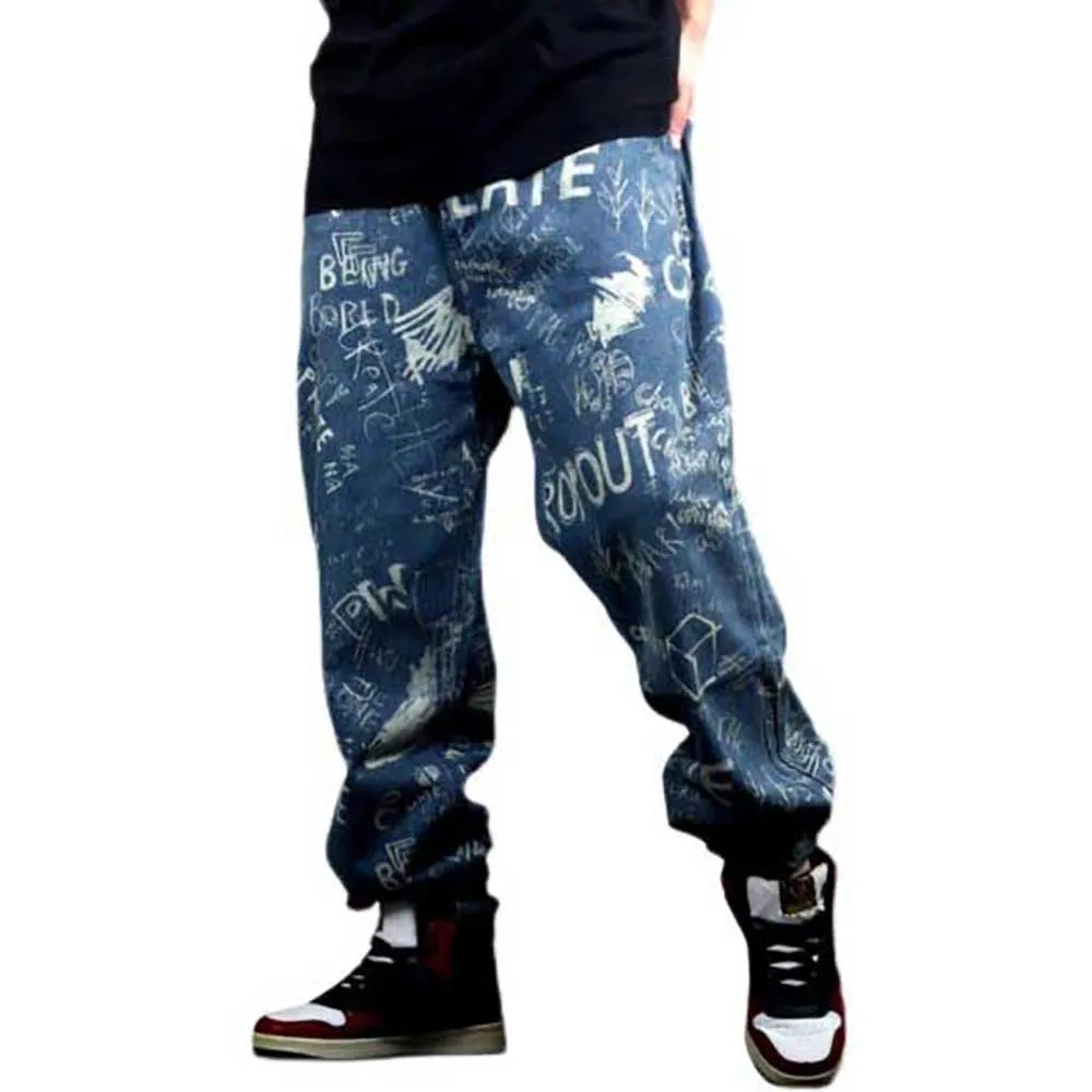 Plus Size Baggy Jeans Men Casual Loose Hiphop Harem Denim Trousers Streetwear Straight Skateboard Clothes