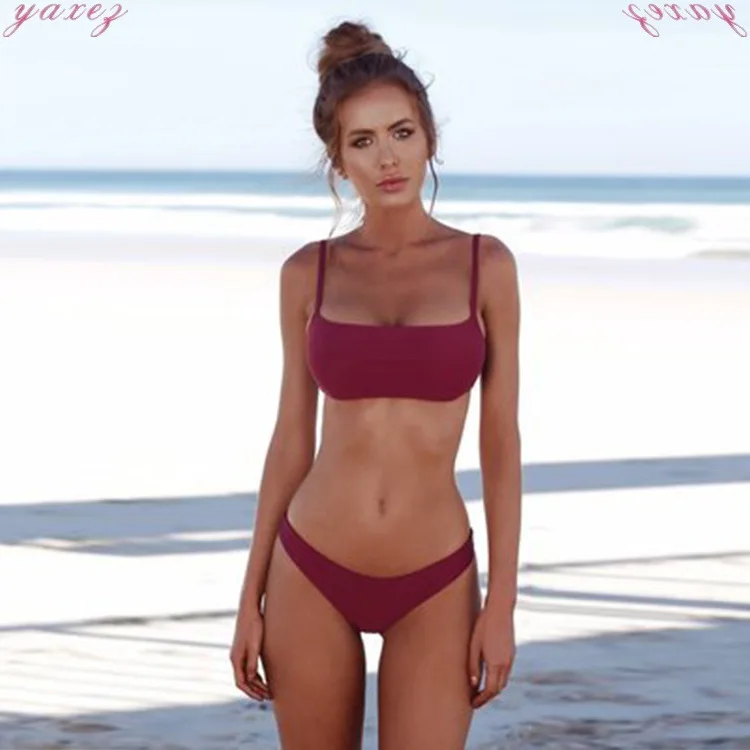 Комплект бикини с высокой талией треугольный женский купальник купальный костюм