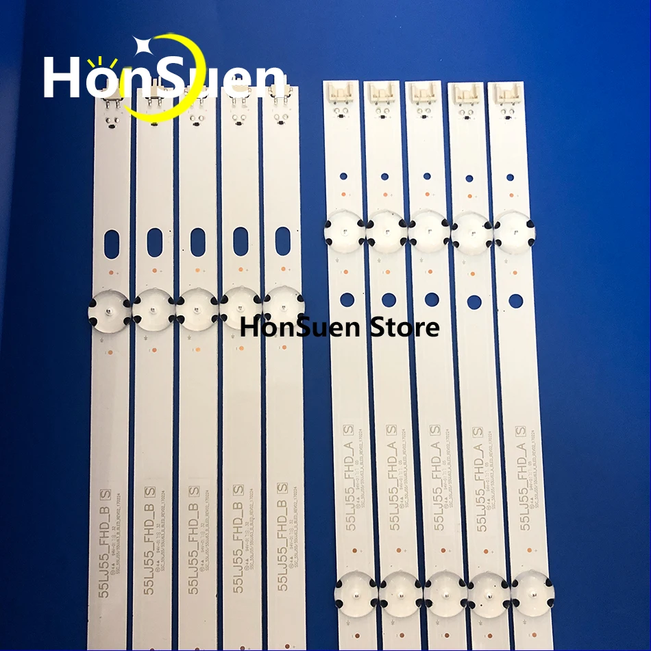 10pcsLED подсветка для 55UJ6560 55UJ670V 55UK6100PLB 55lj55 _ fhd_a 55UJ63_UHD_B Innotek 17Y 55UJ6320 NC550DGG 55UJ635T