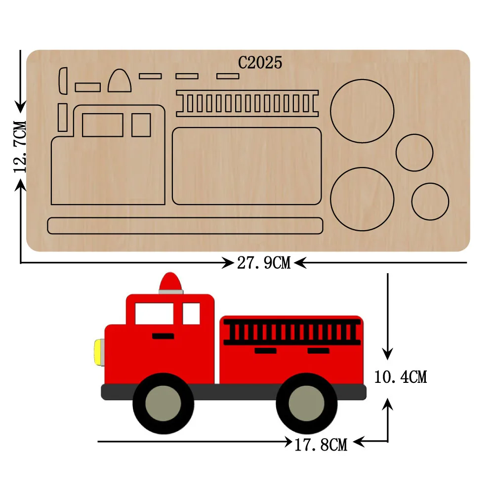 Новый Пожарный двигатель деревянные штампы скрапбукинга C2025 режущие | Дом и сад