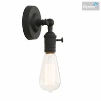permo minimalist single socket 1 light wall sconce lighting with onoff switch black