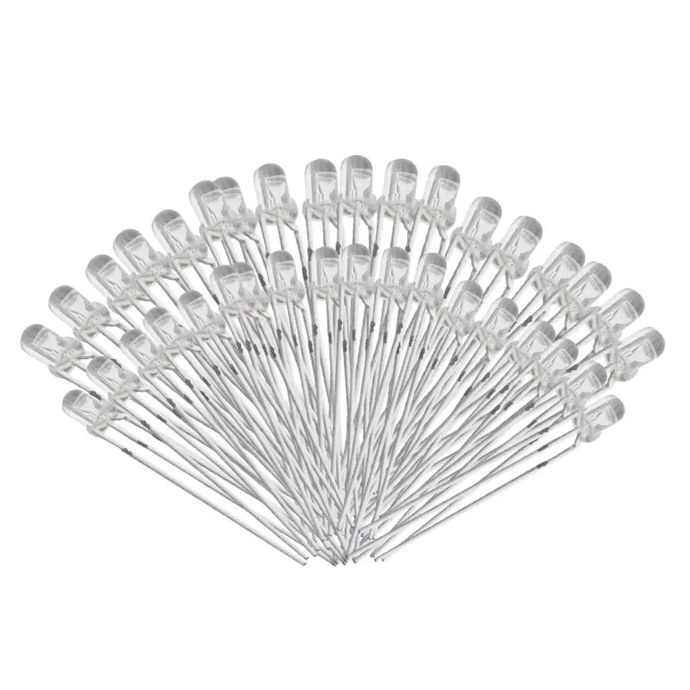 

50Pcs 3mm LED Diode Light Super Bright Red Green Blue Lights Emitting Diode Lighting Bulb Round Head Lamp Bead 3Pin LED Diode