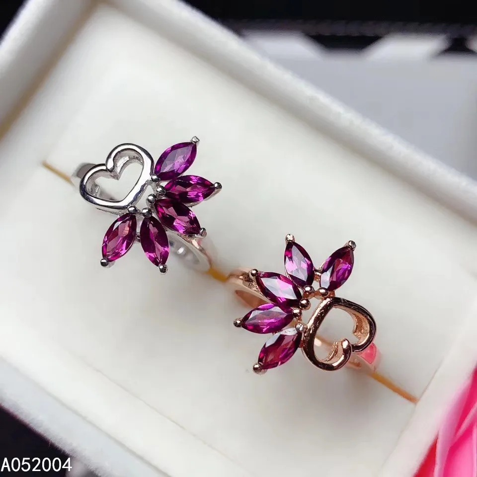 

KJJEAXCMY fine jewelry 925 sterling silver natural Stoneboog Garnet new Female woman Lady girl crystal ring Support test