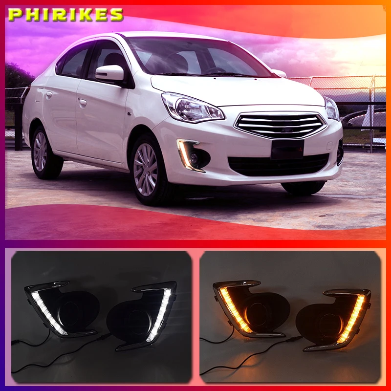 

LED DRL Daylight Daytime Running Lights Front Fog Light Lamp for Mitsubishi Attrage Mirage G4 2012-2015