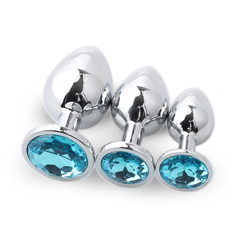 3pcs/Set Small Medium Big Stainless Steel Metal Anal Butt Plug Dildo Crystal Beads Adults Games Sex Toys For Man Woman Gay |
