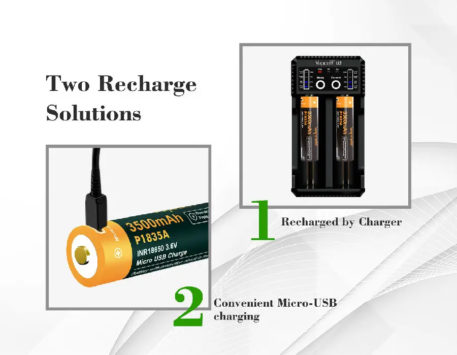 4 шт. Vapcell оригинальный 18650 3500 мАч P1835A кнопочный Топ 3 7 в USB перезаряжаемые