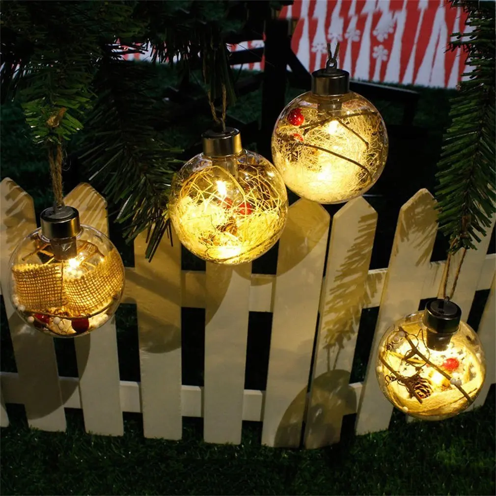 8cm Romantic Christmas Decorations Ball Transparent PVC For Home Luminous Light Hanging Tree Ornaments Supplies | Освещение