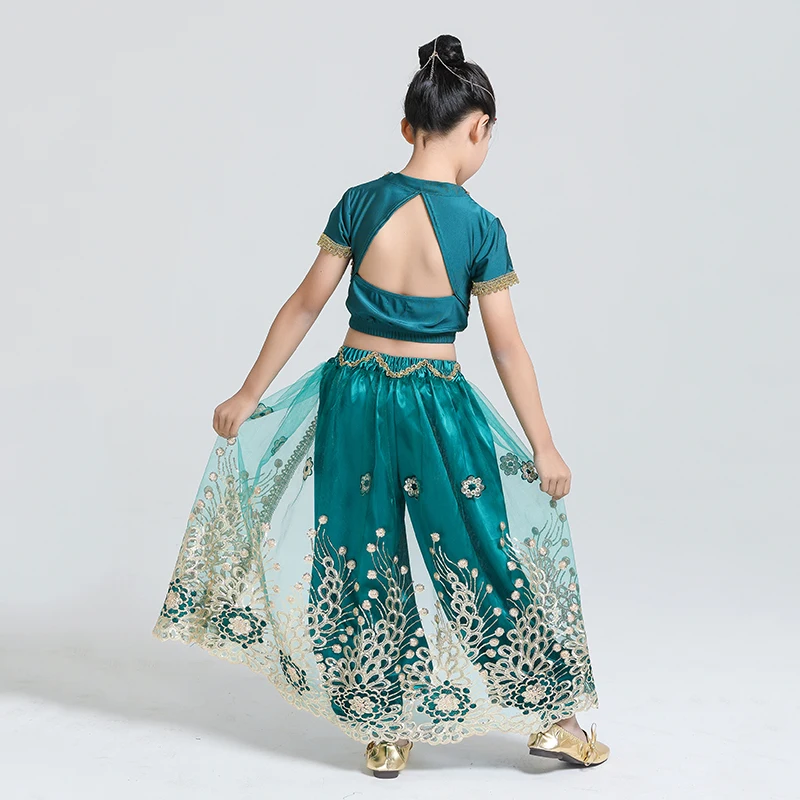 Детская индийская Одежда Для Болливуда детский танцевальный сари платье