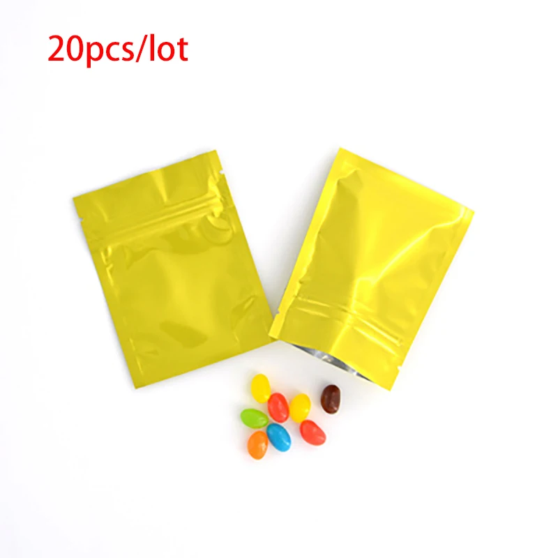 20 шт./лот красочные пакеты из майларовой алюминиевой фольги с застежкой-молнией