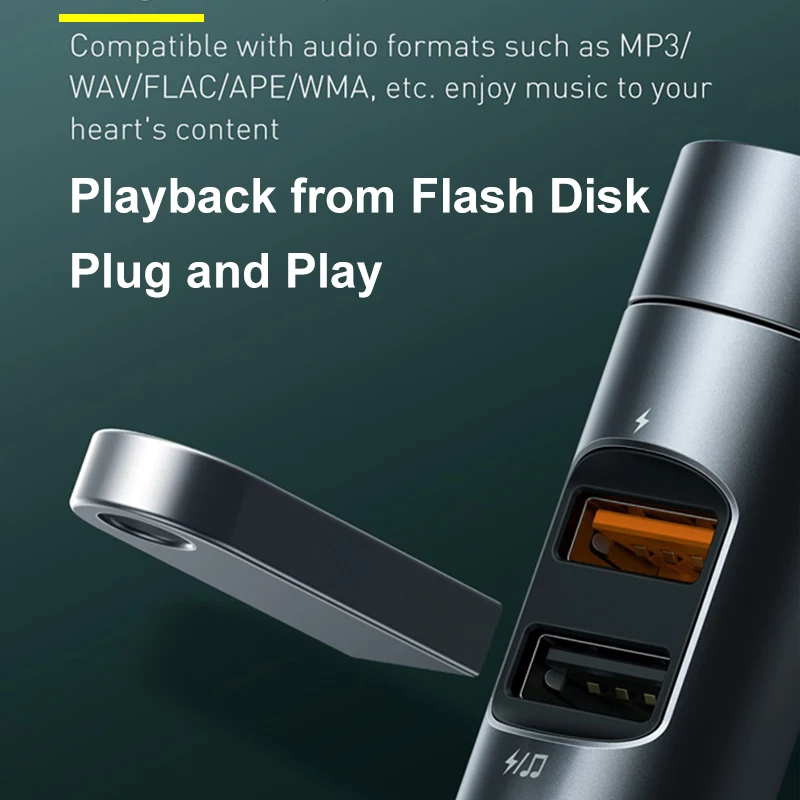 FM модулятор Baseus с Bluetooth 5 0 18 Вт 2 USB порта|FM-трансмиттеры| |