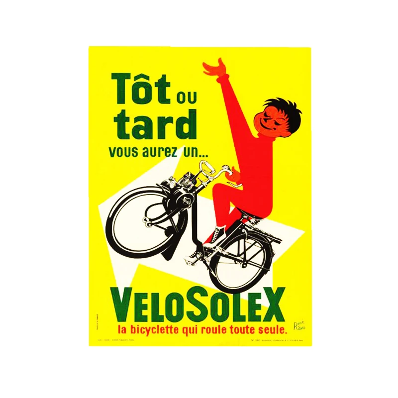 Белый Пользовательские винтажные оловянные знаки Velo Solex металлические настенные художественные Ретро оловянные таблички настенные украшения для кафе бар магазин Размер: 20*30 см - Цвет: Белый