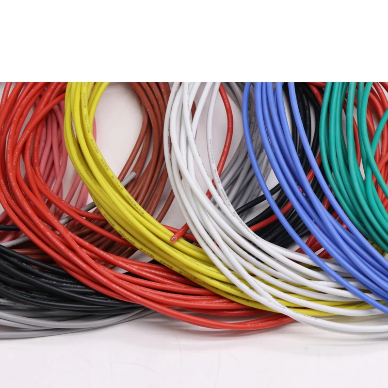 

1M 26AWG UL3239 Flexible Silicone Wire Insulated Tinned Copper Electrical Cable Silica Gel Soft Heatproof DIY Core Test Line 3KV
