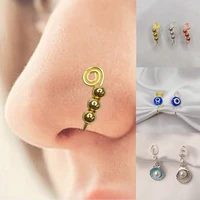 7 styles goth nose ring copper wire spiral fake piercing nose cuff clip punk nose hoop faux piercing body jewelry