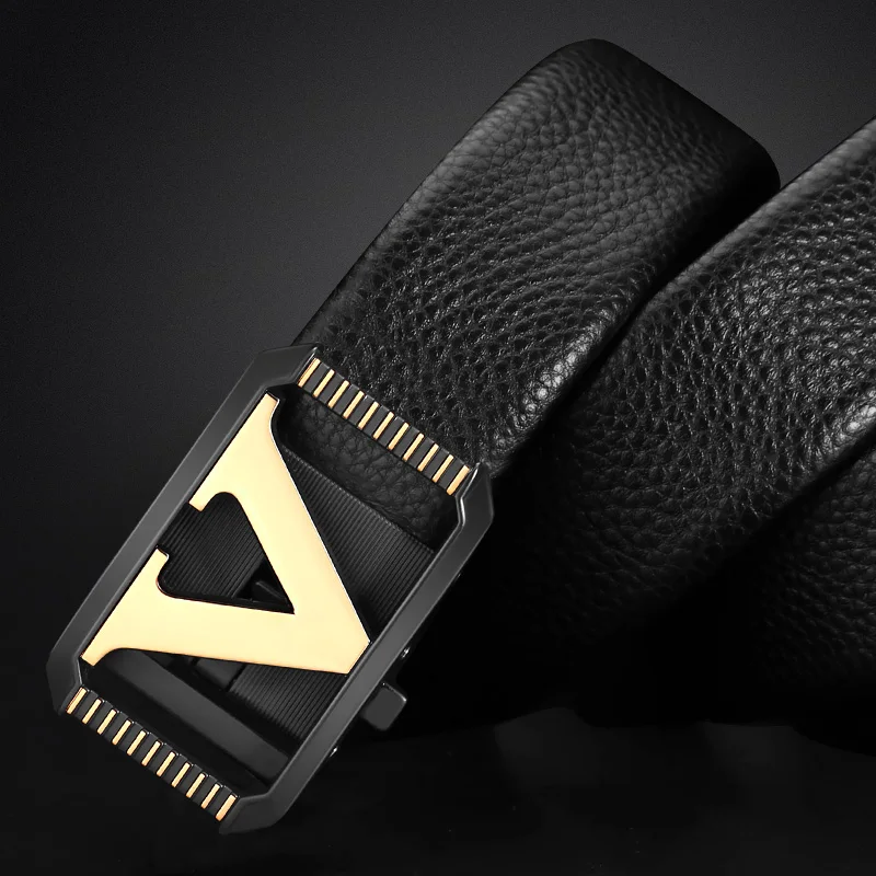 

High quality Designer Belts Men Fashion V Letter Luxury Famous Brand Genuine Leather Belt Men Classic Exquisite Waist Strap