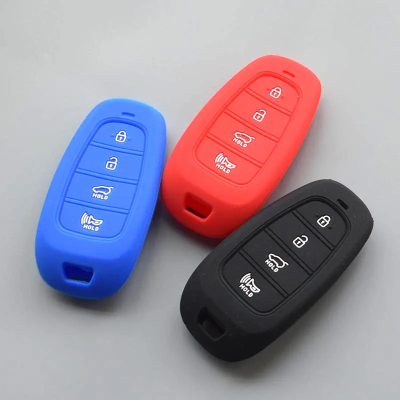 

4 Buttons car key Protect For Hyundai Sonata Tucson Solaris 2019 2020 Remote keyless Silicone Case Cover shell