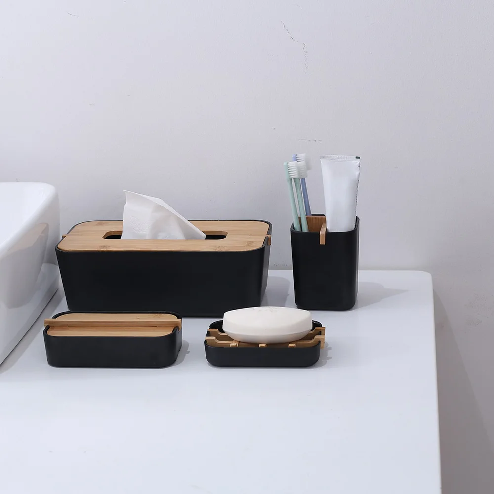 

Detachable Soap Box Drainage Bamboo Soap Storage Holder Bathroom Container