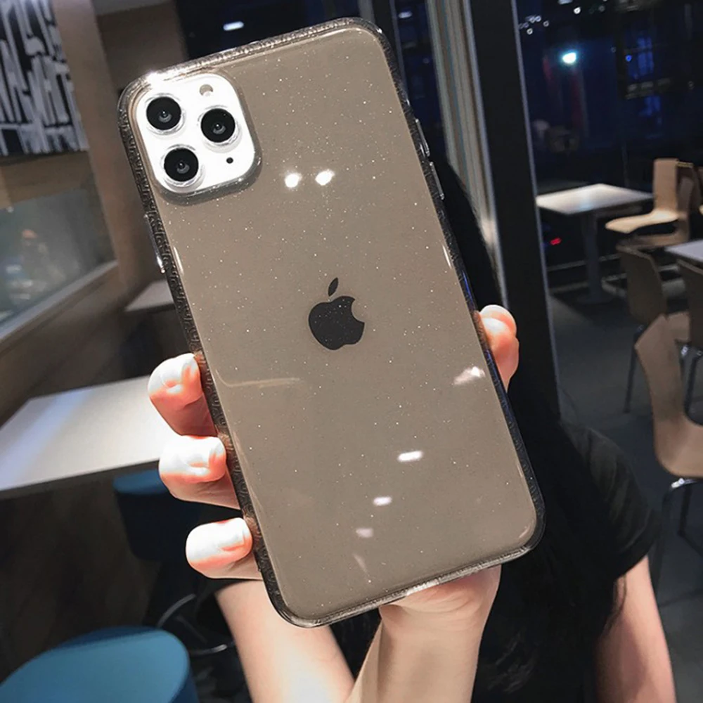 Кружевной прозрачный блестящий чехол для телефона iPhone 11 Pro X XR XS Max 6 6s 7 8 Plus цветной