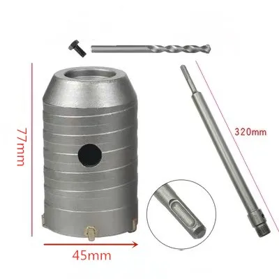 Round handle320-45mm Хвостовик Сверло 30 мм 35 мм 40 мм 45 мм 50 мм 55 мм 60 мм 65 мм 70 мм 75 мм 80 мм 85 мм настенное отверстие пилы 320 мм стержень для Бетон цемент камня - Цвет: Round handle320-45mm