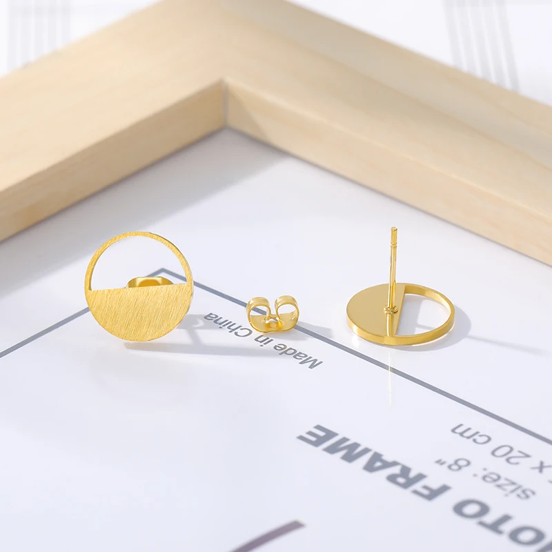 Женские круглые серьги V притягивающие из нержавеющей стали геометрической