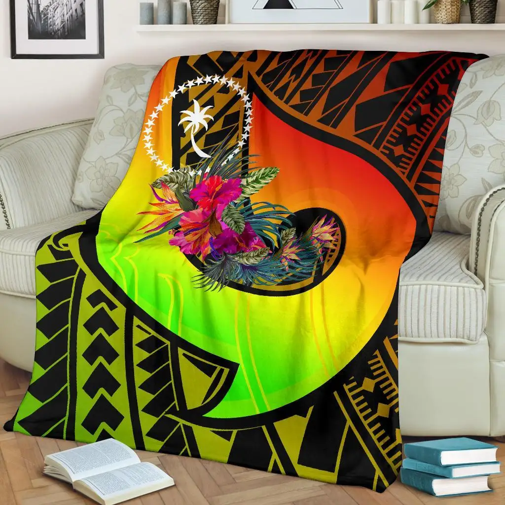 

3D Printed Chuuk Blanket Fashion Polynesian Premium Custom Name Winter Arctic Velvet Bedding/Sofa For Adult/Child Dropshipping